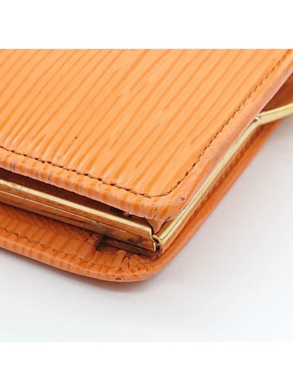 Louis Vuitton Portefeuille Viennois Folded Wallet Kiss Lock Epi Orange